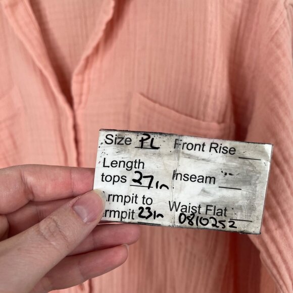 Eileen Fisher Petite Organic Cotton Button-Up Plisse Shirt Size PL - Picture 11 of 12